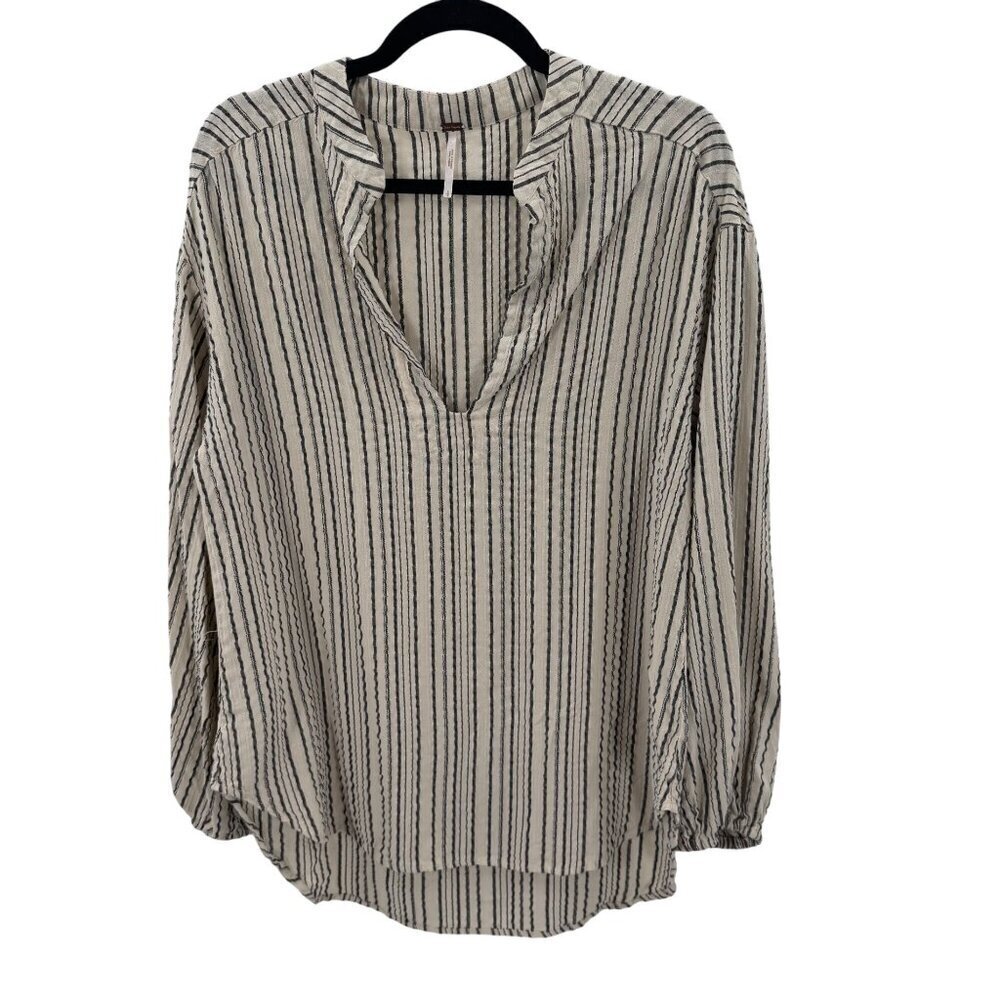 Free People Rhythm of the Night Size Small Boho Tunic Ivory Oversized